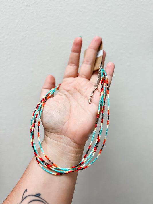 Turq Multi Beaded Necklace