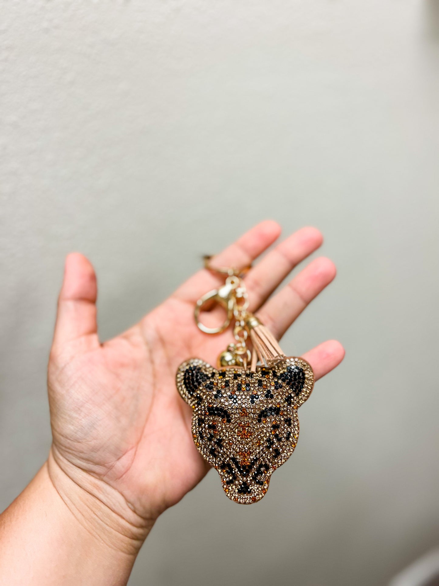 Stone Leopard Keychain