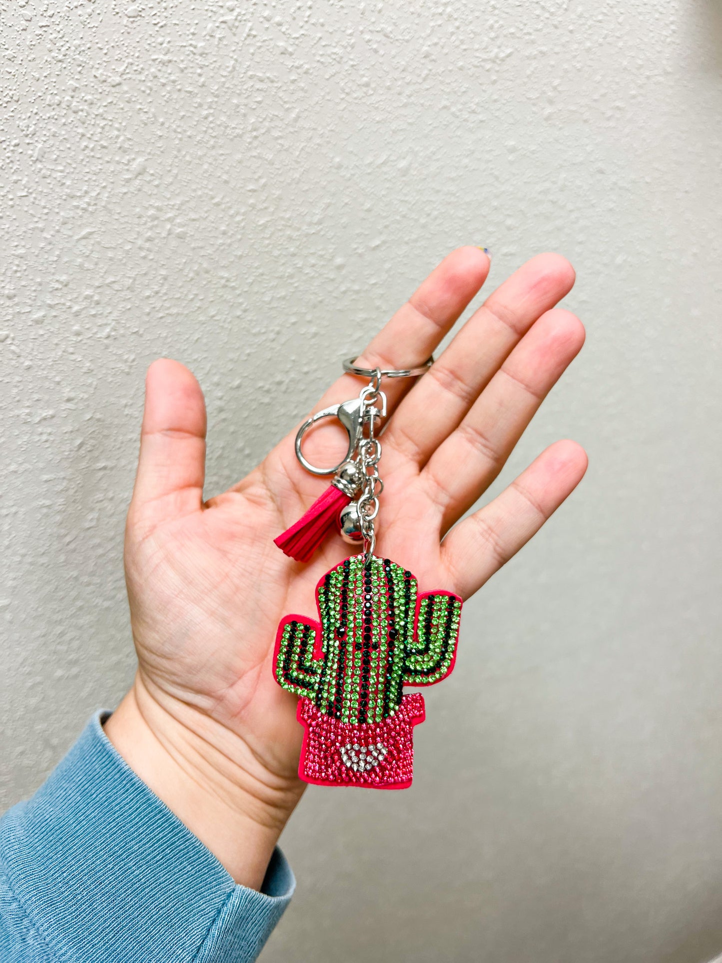 Stone Cactus Keychain