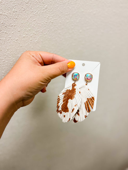Feathers W/ Stones Earrings