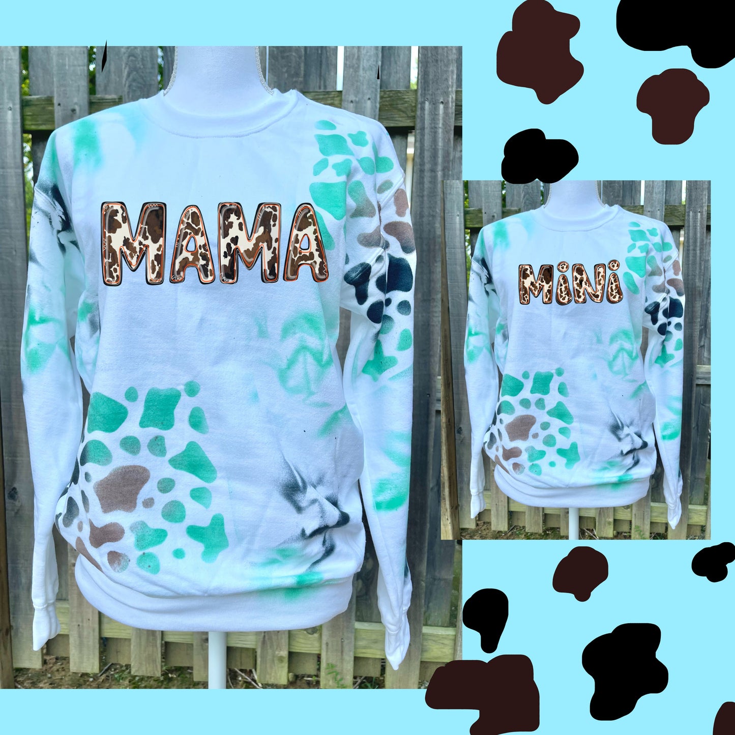 Mama/Mini cow print dyed