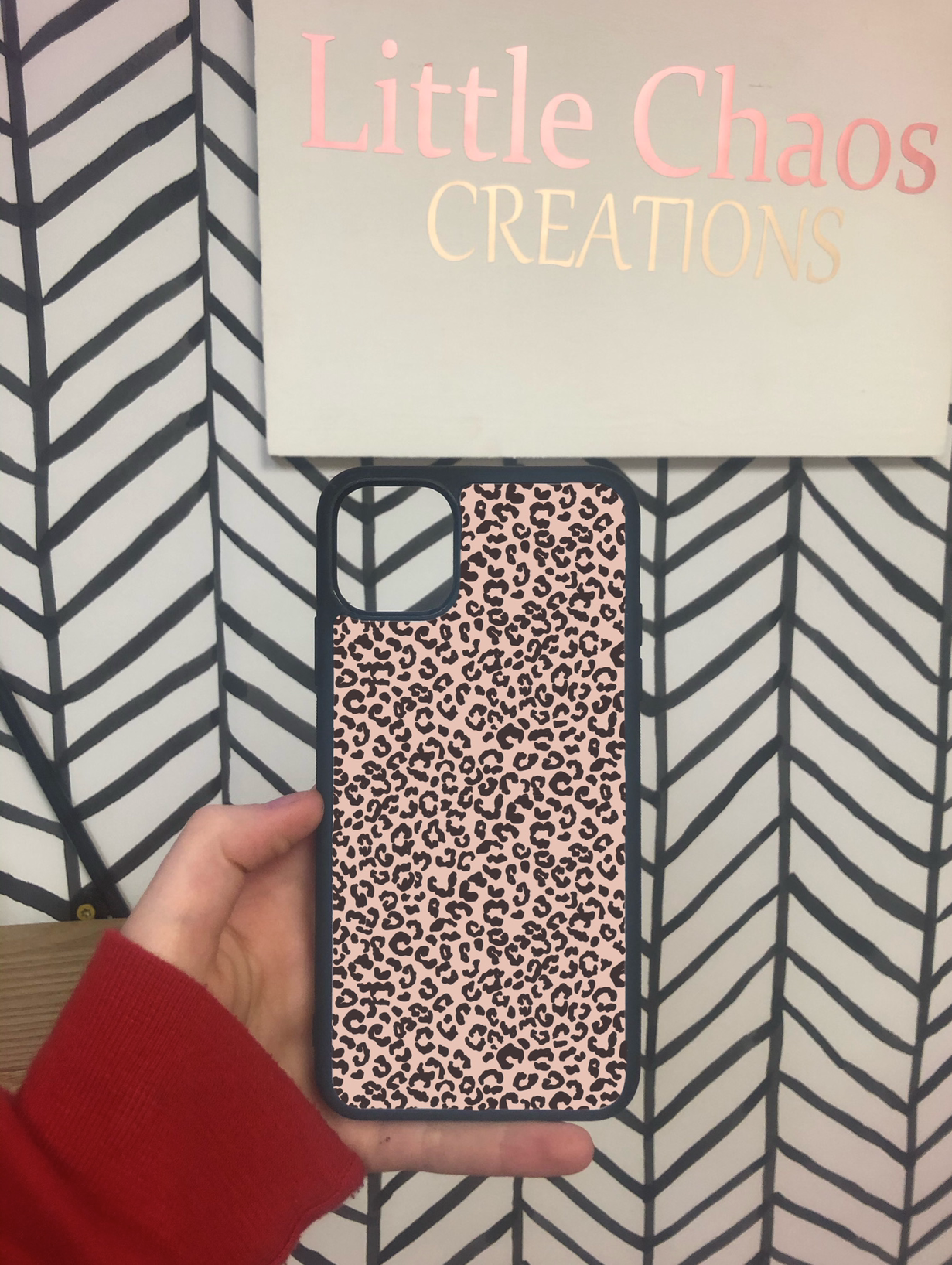blush leopard phone case