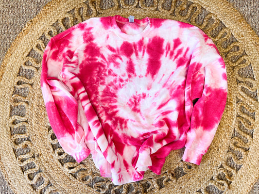Pink Spiral Dyed Sweatshirt - BLANK