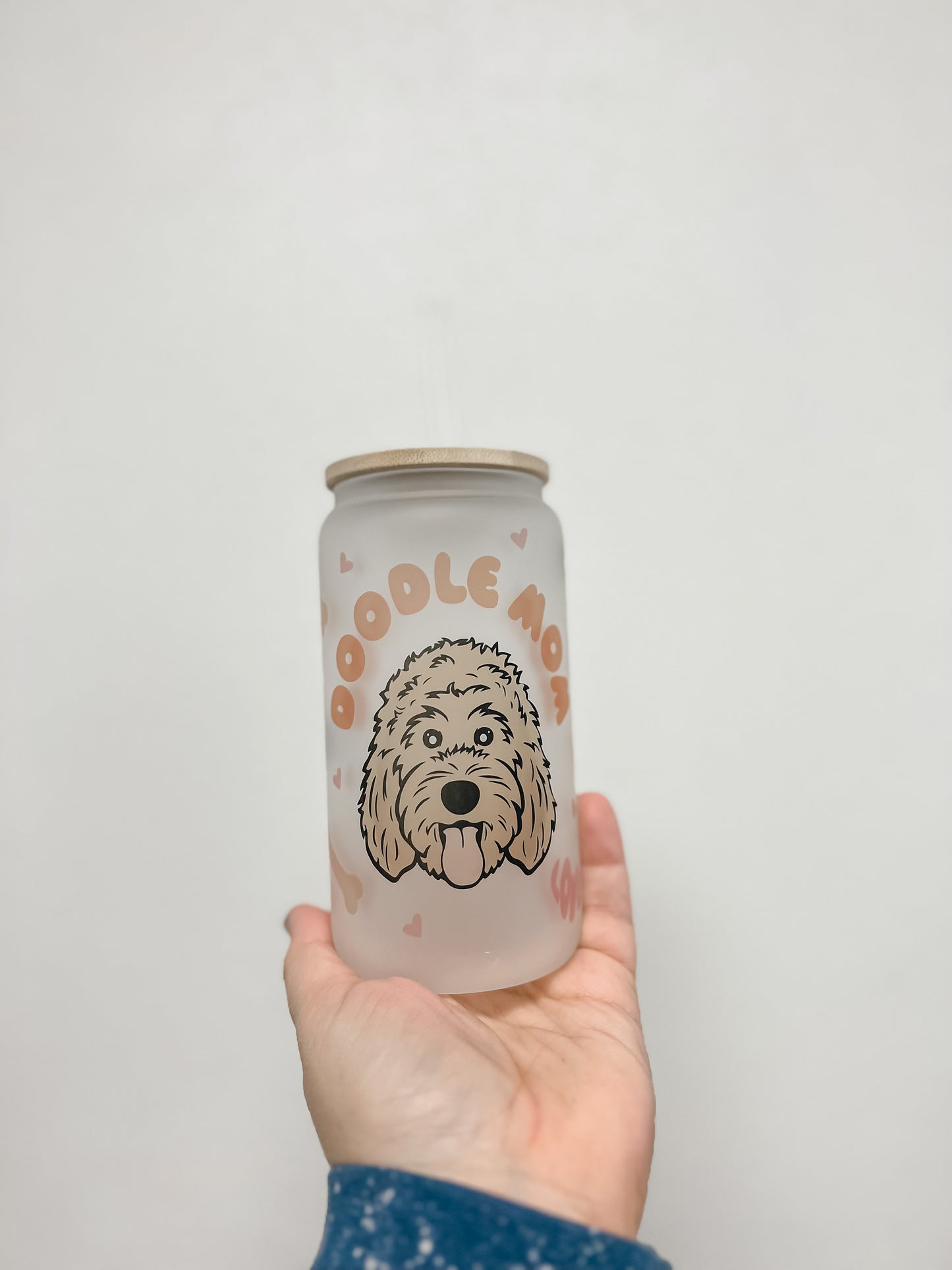 Doodle Mom Frosted Glass Cup